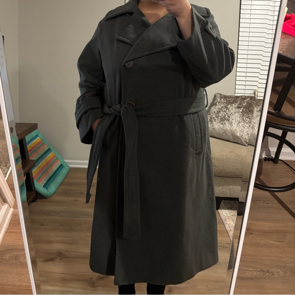 Ava & Viv Charcoal Trench Coat-Size 1X - Picture 3 of 3